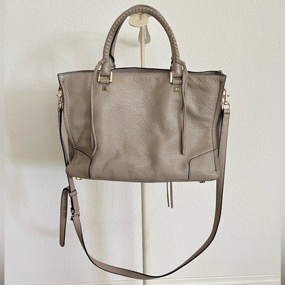 Rebecca Minkoff Gray Taupe Regan Satchel Purse - Picture 2 of 9